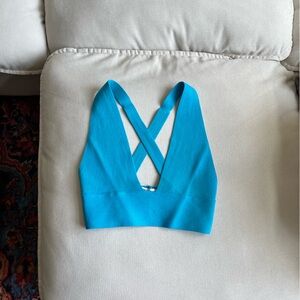 Turquoise Cross-Back Sports Bra